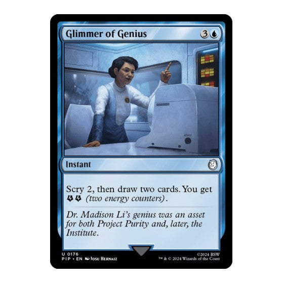 Glimmer of Genius (PIP) #176 Uncommon (Lightly Played) Universes Beyond: Fallout Magic: The Gathering: 2024