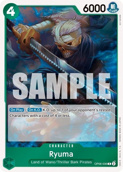 Ryuma (OP06) #OP06-036 Rare (Foil Lightly Played) Wings of the Captain One Piece Card Game: 2024