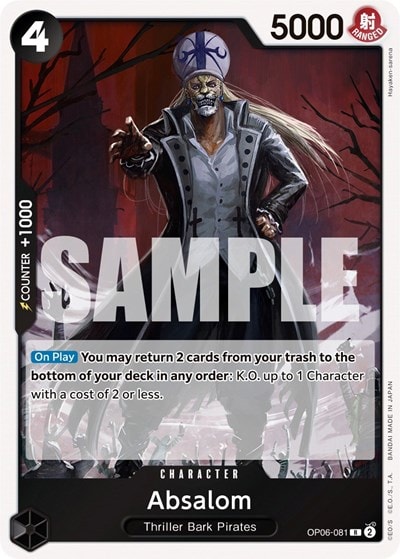 Absalom (OP06) #OP06-081 Rare (Foil Lightly Played) Wings of the Captain One Piece Card Game: 2024