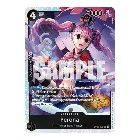 Perona (093) (OP06) #OP06-093 Super Rare (Foil Lightly Played) Wings of the Captain One Piece Card Game: 2024