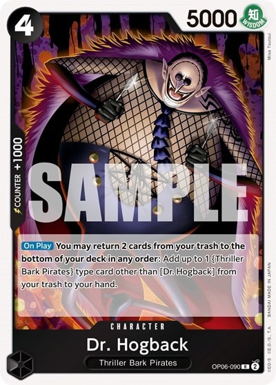 Dr. Hogback (OP06) #OP06-090 Rare (Foil Lightly Played) Wings of the Captain One Piece Card Game: 2024