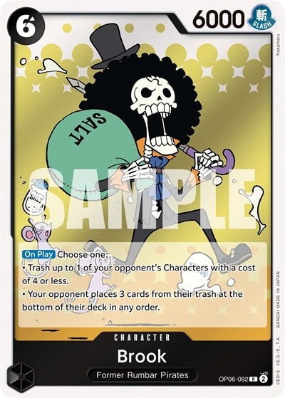 Brook (OP06) #OP06-092 Rare (Foil Lightly Played) Wings of the Captain One Piece Card Game: 2024