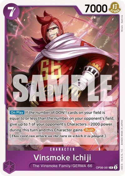 Vinsmoke Ichiji (061) (OP06) #OP06-061 Rare (Foil Lightly Played) Wings of the Captain One Piece Card Game: 2024