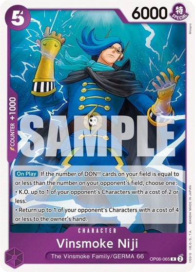 Vinsmoke Niji (065) (OP06) #OP06-065 Rare (Foil Lightly Played) Wings of the Captain One Piece Card Game: 2024