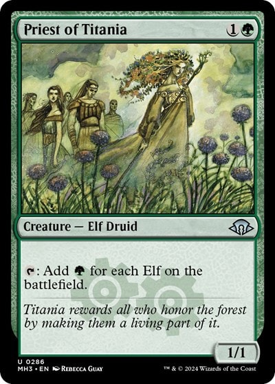 Priest of Titania (MH3) #286 Uncommon (Foil Near Mint) Modern Horizons 3 Magic: The Gathering: 2024
