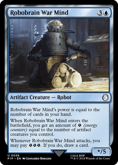 Robobrain War Mind (PIP) #38 Uncommon (Lightly Played) Universes Beyond: Fallout Magic: The Gathering: 2024