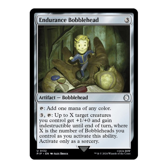 Endurance Bobblehead (PIP) #132 Uncommon (Lightly Played) Universes Beyond: Fallout Magic: The Gathering: 2024