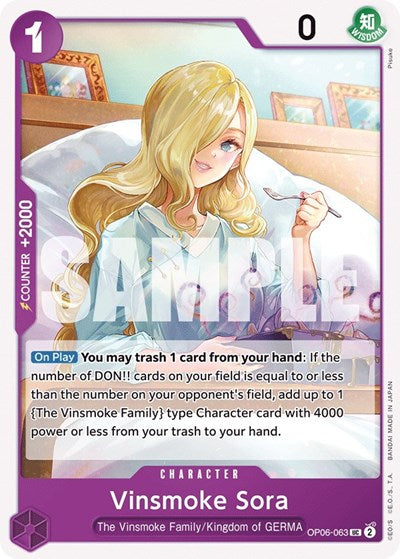 Vinsmoke Sora (OP06) #OP06-063 Uncommon (Near Mint) Wings of the Captain One Piece Card Game: 2024