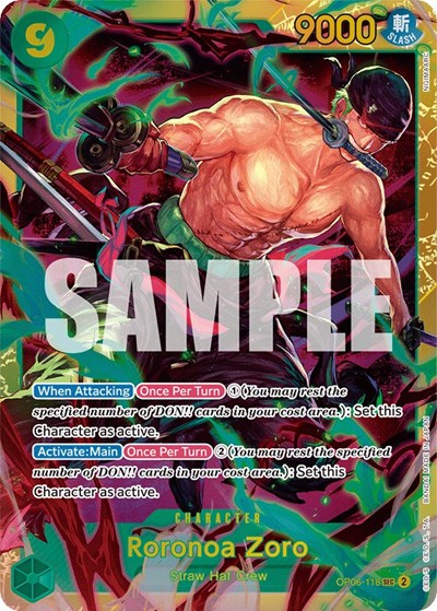 Roronoa Zoro (OP06) #OP06-118 SEC (Foil Near Mint) Wings of the Captain One Piece Card Game: 2024