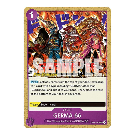 GERMA 66 (OP06 PRE) #OP06-078 Uncommon (Near Mint) Wings of the Captain Pre-Release Cards One Piece Card Game: 2024