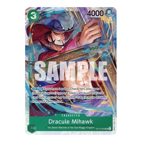 Dracule Mihawk (ST-12) #ST12-003 Super Rare (Foil Near Mint) Starter Deck 12: Zoro and Sanji One Piece Card Game: 2024