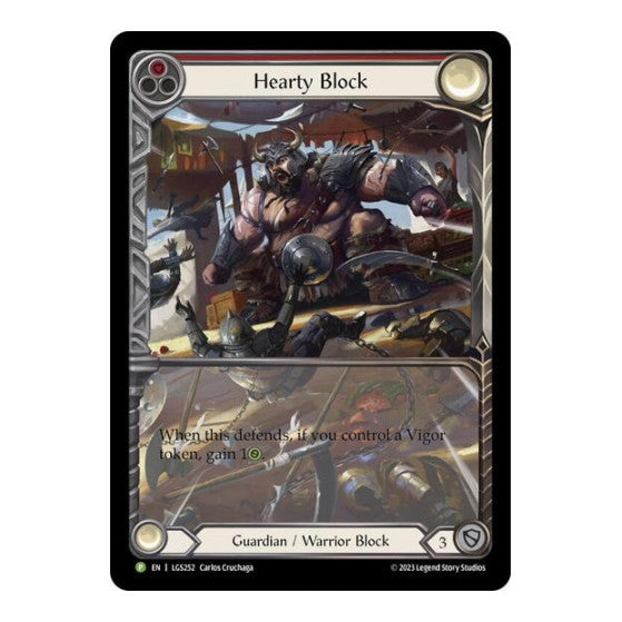 Hearty Block - LGS252 (PR) #LGS252 Promo (Rainbow Foil Near Mint) Flesh and Blood: Promo Cards Flesh and Blood TCG: 2019