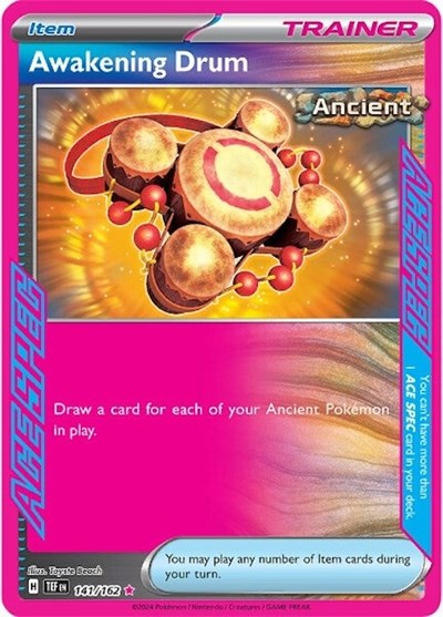 Awakening Drum (TEF) #141/162 ACE SPEC Rare (Holofoil Near Mint) SV05: Temporal Forces Pokemon: 2024