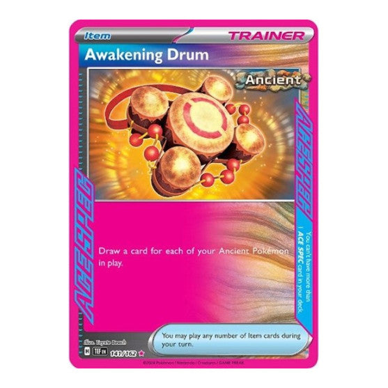 Awakening Drum (TEF) #141/162 ACE SPEC Rare (Holofoil Near Mint) SV05: Temporal Forces Pokemon: 2024
