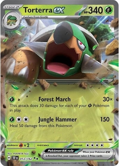 Torterra ex - 012/162 (TEF) #012/162 Double Rare (Holofoil Near Mint) SV05: Temporal Forces Pokemon: 2024