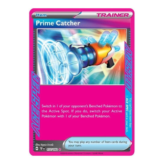 Prime Catcher (TEF) #157/162 ACE SPEC Rare (Holofoil Near Mint) SV05: Temporal Forces Pokemon: 2024