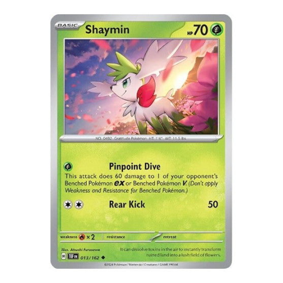 Shaymin (TEF) #013/162 Uncommon (Reverse Holofoil Lightly Played) SV05: Temporal Forces Pokemon: 2024