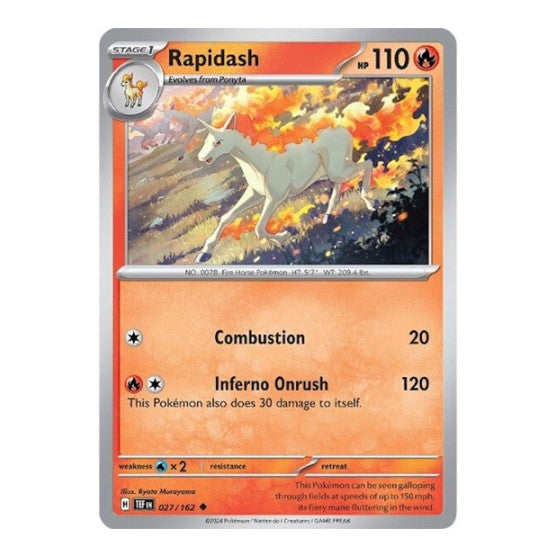 Rapidash (TEF) #027/162 Uncommon (Near Mint) SV05: Temporal Forces Pokemon: 2024