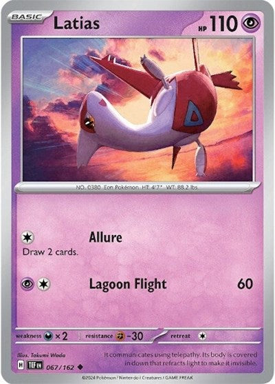 Latias (TEF) #067/162 Uncommon (Moderately Played) SV05: Temporal Forces Pokemon: 2024