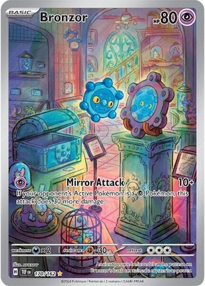 Bronzor - 170/162 (TEF) #170/162 Illustration Rare (Holofoil Near Mint) SV05: Temporal Forces Pokemon: 2024