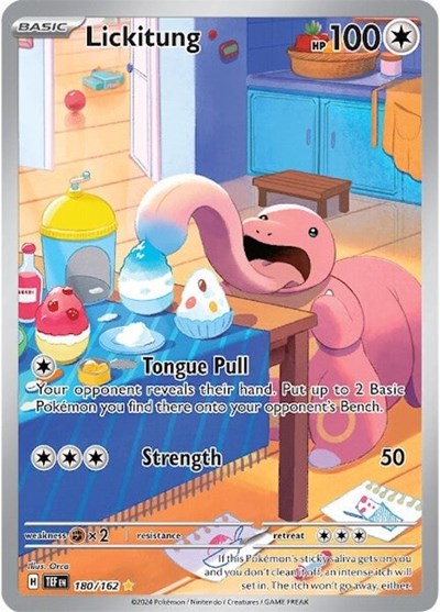 Lickitung 180 162 (TEF) #180/162 Illustration Rare (Holofoil Near Mint) SV05: Temporal Forces Pokemon: 2024
