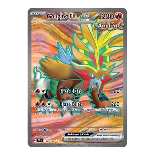Gouging Fire ex - 188/162 (TEF) #188/162 Ultra Rare (Holofoil Near Mint) SV05: Temporal Forces Pokemon: 2024