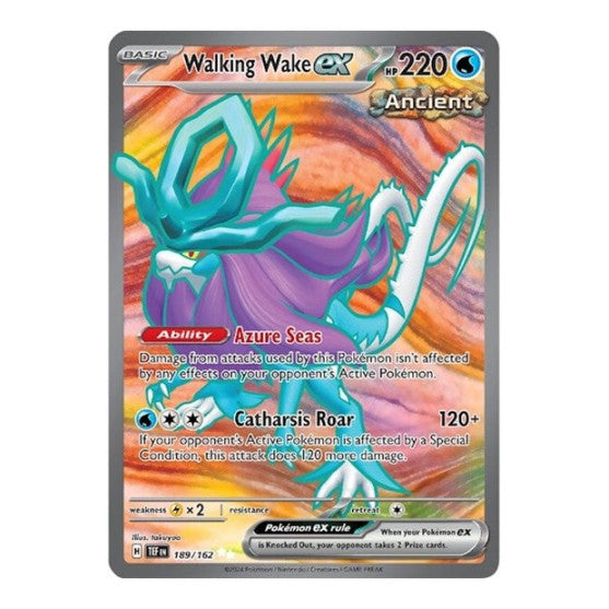 Walking Wake ex - 189/162 (TEF) #189/162 Ultra Rare (Holofoil Near Mint) SV05: Temporal Forces Pokemon: 2024