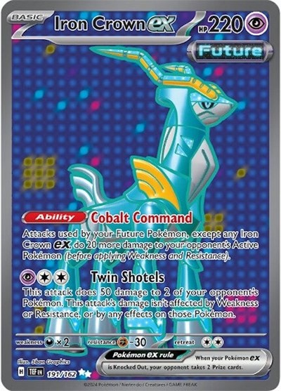 Iron Crown ex - 191/162 (TEF) #191/162 Ultra Rare (Holofoil Near Mint) SV05: Temporal Forces Pokemon: 2024