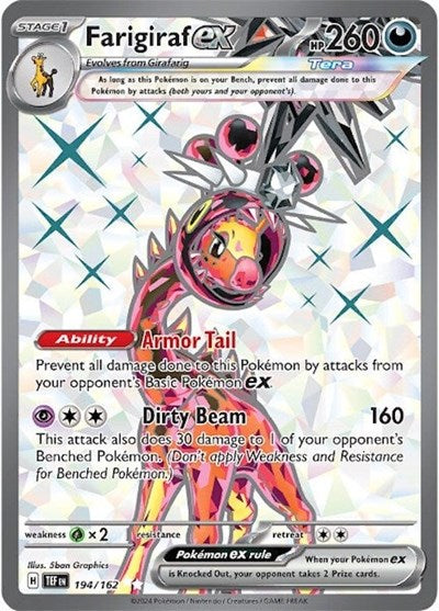 Farigiraf ex - 194/162 (TEF) #194/162 Ultra Rare (Holofoil Near Mint) SV05: Temporal Forces Pokemon: 2024
