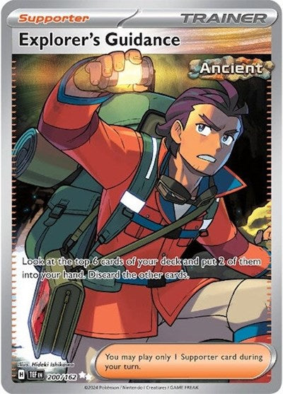 Explorers Guidance 200 162 (TEF) #200/162 Ultra Rare (Holofoil Near Mint) SV05: Temporal Forces Pokemon: 2024