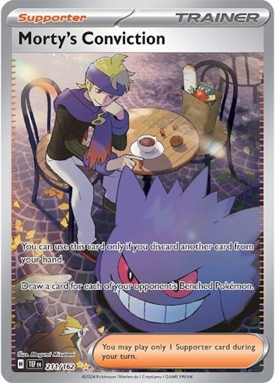 Morty's Conviction - 211/162 (TEF) #211/162 Special Illustration Rare (Holofoil Near Mint) SV05: Temporal Forces Pokemon: 2024