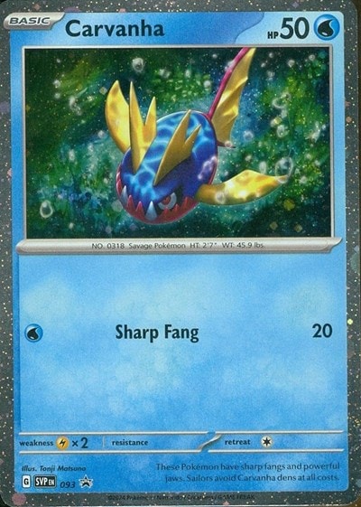 Carvanha - 093 (SVP) #093 Promo (Holofoil Near Mint) SV: Scarlet & Violet Promo Cards Pokemon: 2023