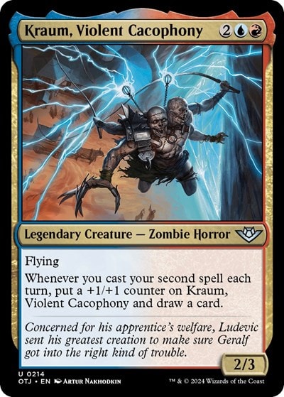 Kraum Violent Cacophony (OTJ) #214 Uncommon (Lightly Played) Outlaws of Thunder Junction Magic: The Gathering: 2024