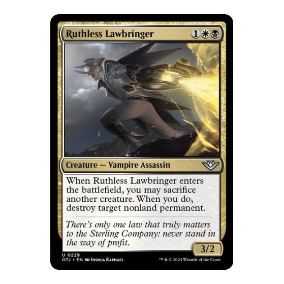 Ruthless Lawbringer (OTJ) #229 Uncommon (Foil Lightly Played) Outlaws of Thunder Junction Magic: The Gathering: 2024