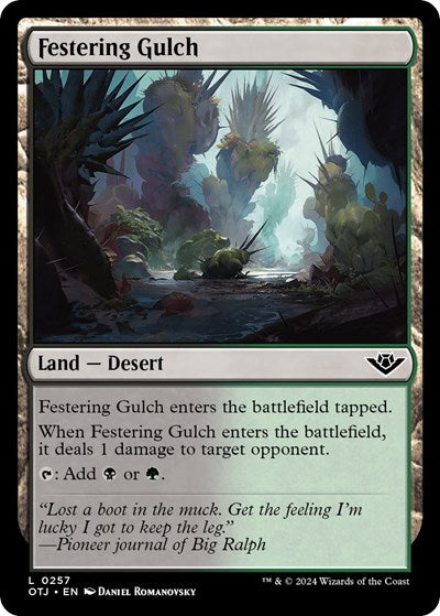 Festering Gulch (OTJ) #257 Land (Lightly Played) Outlaws of Thunder Junction Magic: The Gathering: 2024