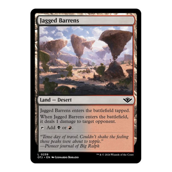 Jagged Barrens (OTJ) #259 Land (Lightly Played) Outlaws of Thunder Junction Magic: The Gathering: 2024