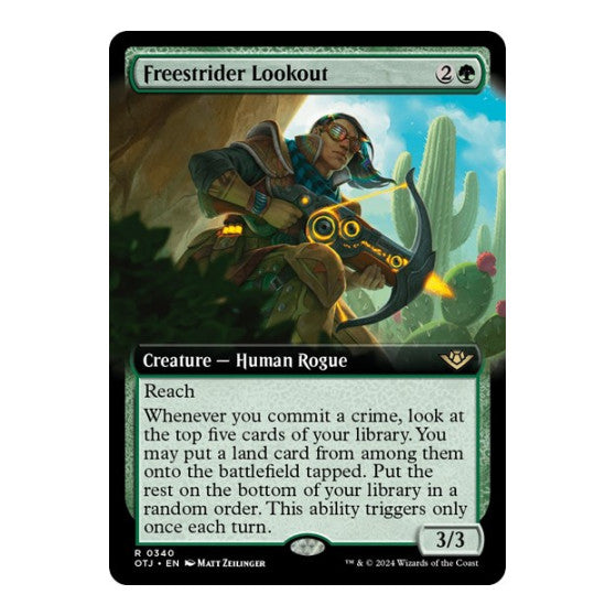Freestrider Lookout Extended Art (OTJ) #340 Rare (Lightly Played) Outlaws of Thunder Junction Magic: The Gathering: 2024