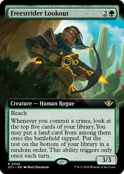 Freestrider Lookout Extended Art (OTJ) #340 Rare (Lightly Played) Outlaws of Thunder Junction Magic: The Gathering: 2024