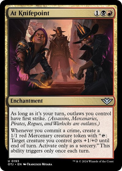At Knifepoint (OTJ) #193 Uncommon (Lightly Played) Outlaws of Thunder Junction Magic: The Gathering: 2024
