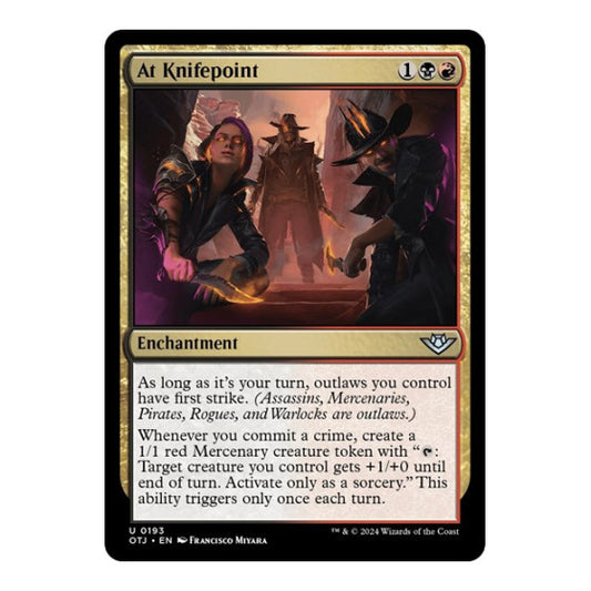 At Knifepoint (OTJ) #193 Uncommon (Lightly Played) Outlaws of Thunder Junction Magic: The Gathering: 2024