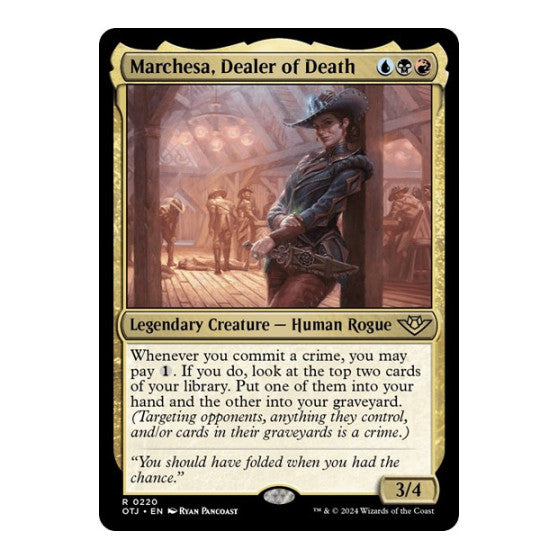 Marchesa Dealer of Death (OTJ) #220 Rare (Near Mint) Outlaws of Thunder Junction Magic: The Gathering: 2024