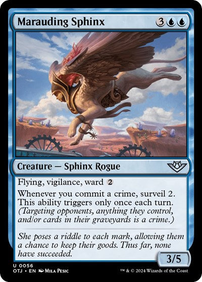 Marauding Sphinx (OTJ) #56 Uncommon (Lightly Played) Outlaws of Thunder Junction Magic: The Gathering: 2024