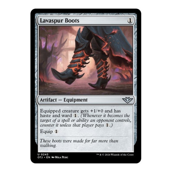 Lavaspur Boots (OTJ) #243 Uncommon (Lightly Played) Outlaws of Thunder Junction Magic: The Gathering: 2024