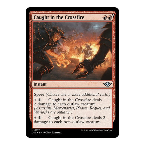 Caught in the Crossfire (OTJ) #117 Uncommon Outlaws of Thunder Junction Magic: The Gathering: 2024