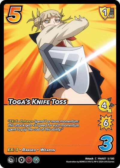 Toga's Knife Toss (MHA7) #5/180 Common (Lightly Played) UniVersus: My Hero Academia: Girl Power UniVersus: 2024