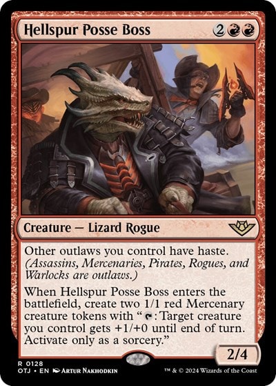 Hellspur Posse Boss (OTJ) #128 Rare (Lightly Played) Outlaws of Thunder Junction Magic: The Gathering: 2024