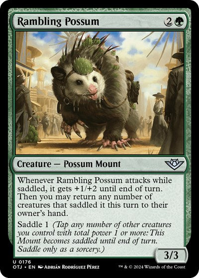 Rambling Possum (OTJ) #176 Uncommon (Lightly Played) Outlaws of Thunder Junction Magic: The Gathering: 2024