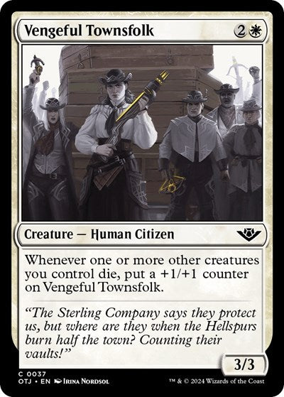 Vengeful Townsfolk (OTJ) #37 Common Outlaws of Thunder Junction Magic: The Gathering: 2024