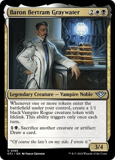 Baron Bertram Graywater (OTJ) #195 Uncommon (Lightly Played) Outlaws of Thunder Junction Magic: The Gathering: 2024