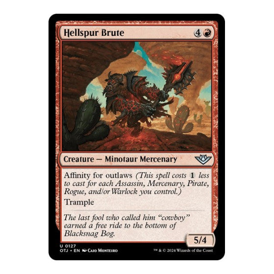 Hellspur Brute (OTJ) #127 Uncommon (Lightly Played) Outlaws of Thunder Junction Magic: The Gathering: 2024
